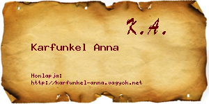 Karfunkel Anna névjegykártya