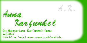 anna karfunkel business card